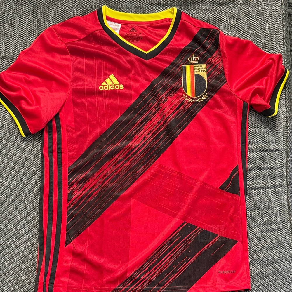 Adidas Kids Red and Black Soccer Jersey